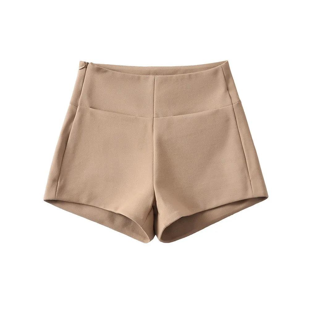 Hohe Taille ort Hosen für Damen, enge A-Linie-Hotpants, Sommer 2023, lässige, gerade Beinstraffung, schlankmachende Hotpants