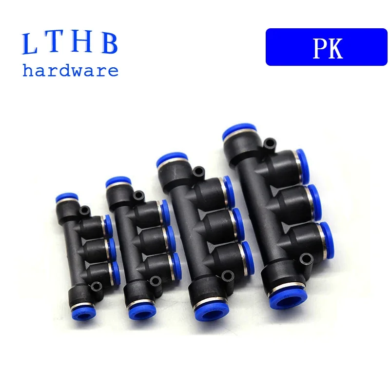 Pneumatic Air Fittings Quick Release Connectors PK 6mm 8mm 10mm 12mm Plastic 5 Ways Air Hose Fitting Pneumatic Parts
