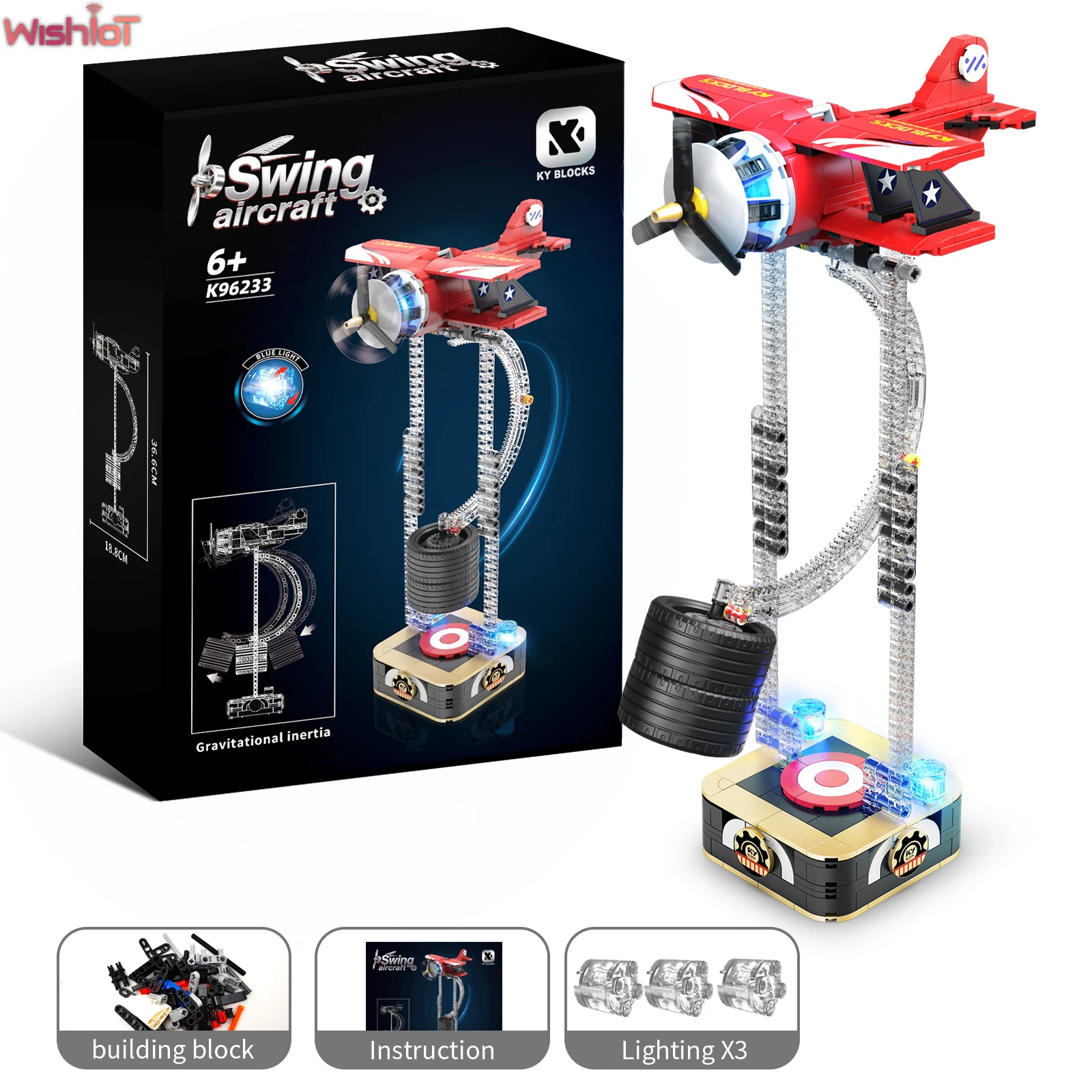 460PCS Gravity Altalena Aerei Modello Spazio Blocchi di Costruzione Giocattolo Antistress con Luce Divertimento Ornamenti Per Il Desktop Giocattoli Regalo di Festa