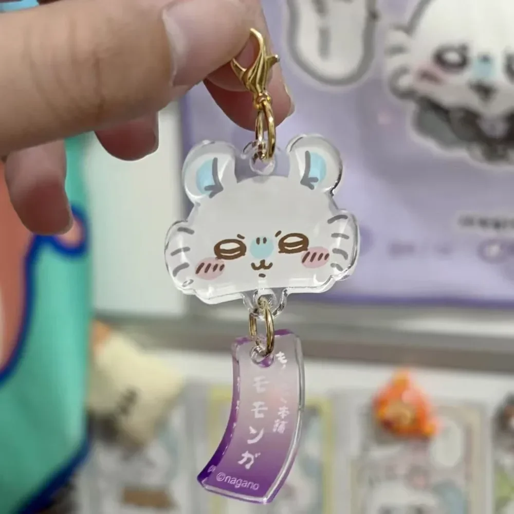 Kawaii Chiikawa Acrylic Wind Chime Pendant Mobile Phone Chain Keychain Xiaoba Flying Squirrel Cute Schoolbag Stationery Pendant image 4
