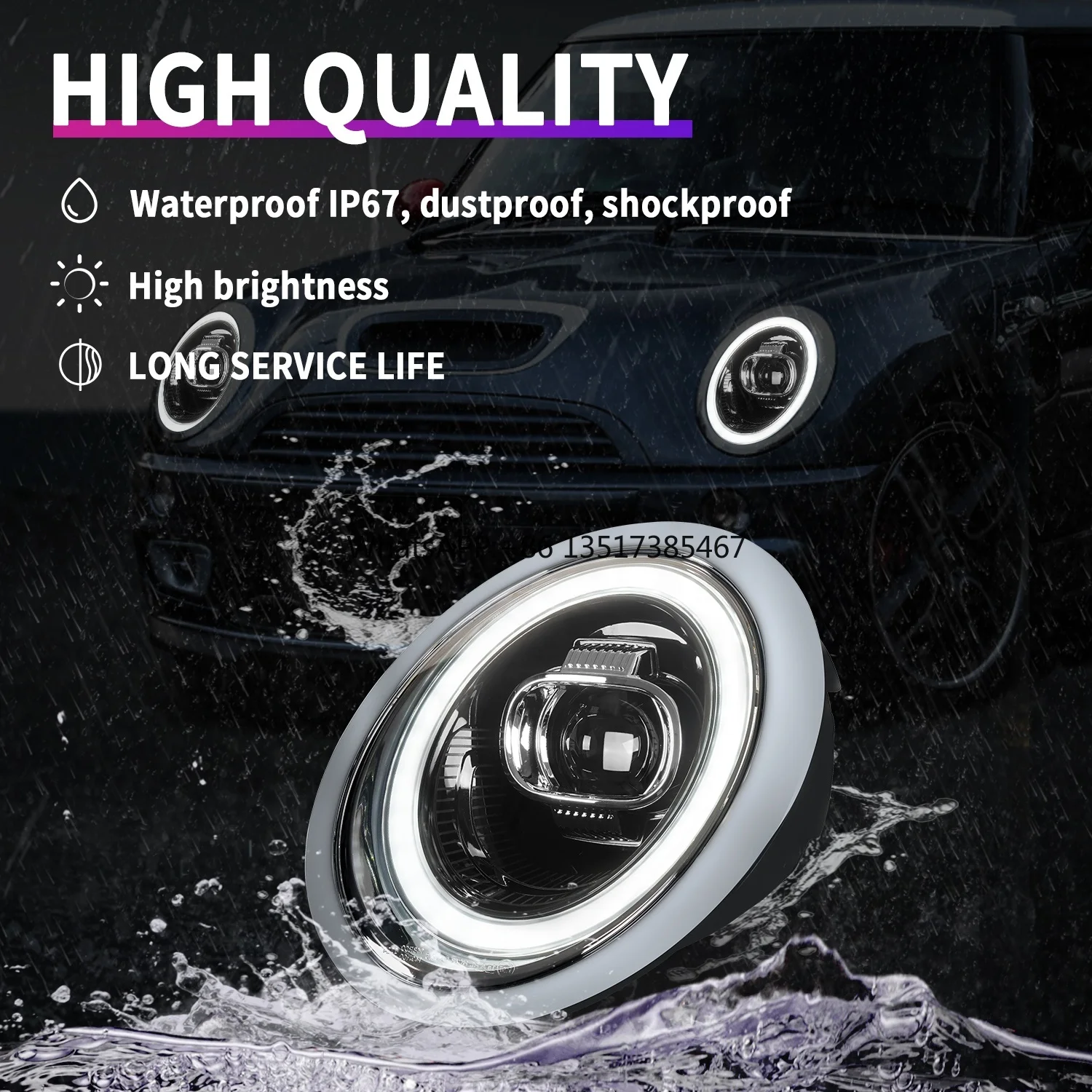 Archaic New LED Headlight for Mini Cooper 2001-2007 R50 R52 R53 1st Gen MINI CooperS R50 Head Lights Front Lamp