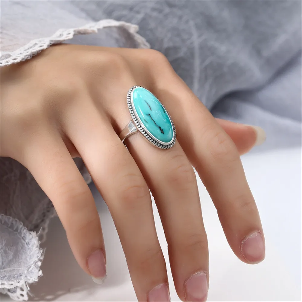 Ring Setting for 11x24mm Oval Cabochons Ring Blank Thai Sterling Silver Adjustable Ring Base RB055S