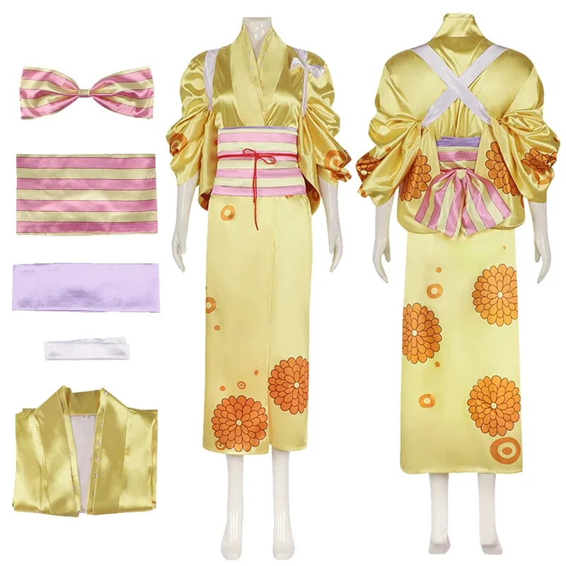 Kikunojo Fantasty-Conjunto de kimono de Anime, disfraz de una pieza de Cosplay, disfraz de mujer adulta, ropa de fantasía de Halloween
