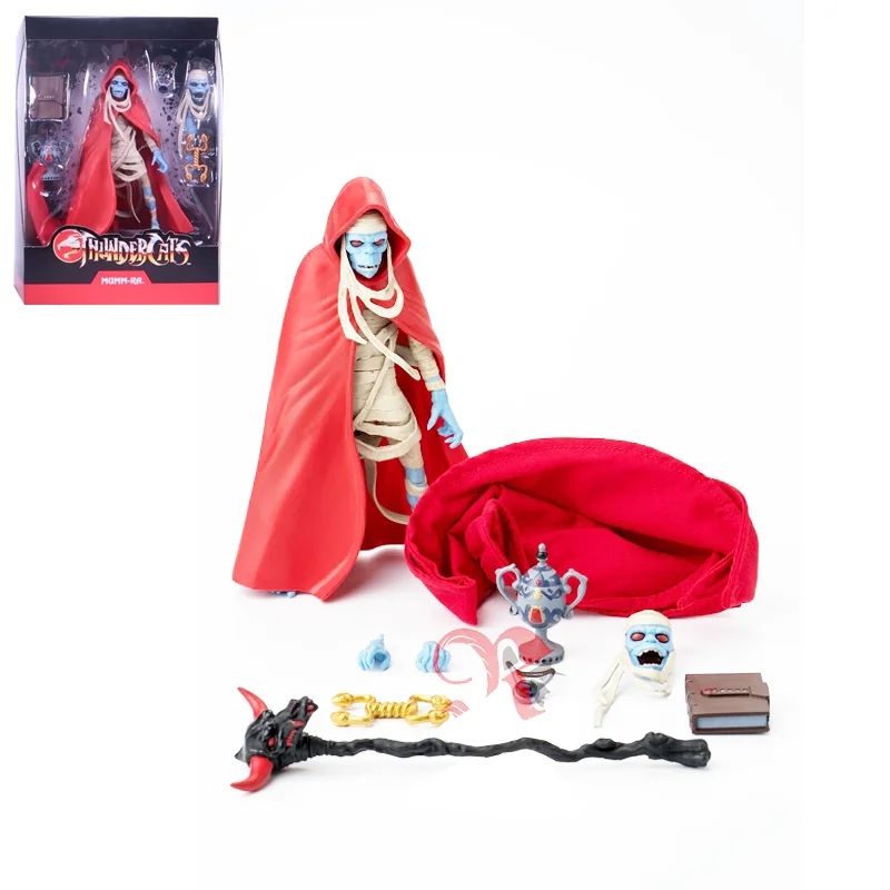 Figura DE ACCIÓN DE SUPER7 S7 Thundercats mumm-ra, modelo de figura de Anime de PVC con armas, muñeco de juguete, caja de colección de adorno de regalo de 7 pulgadas