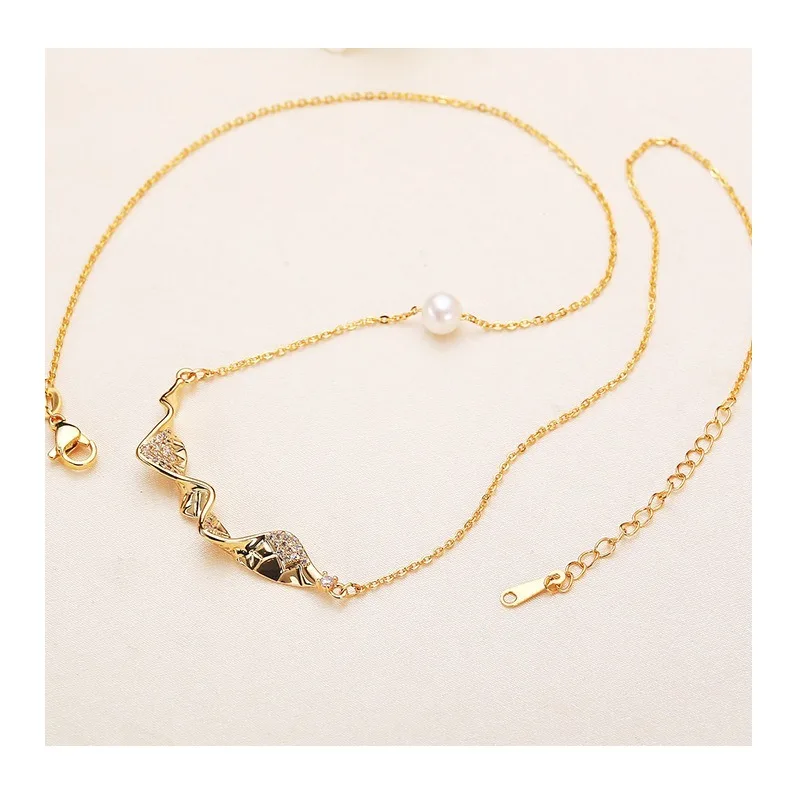 

Freshwater Pearl Necklace Female Niche Design Style Retro Pearl Copper Gold-plated Temperament Trendy Internet Celebrity Collarb