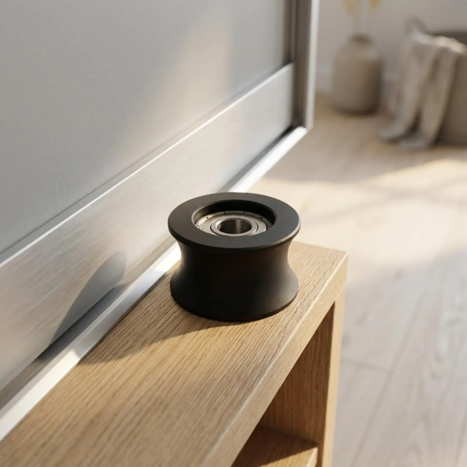 Sliding Door Track Rubber Coated Pulley Wheel Vibration Dampening Steel Core Roller for Pilates Fitness Equipment
