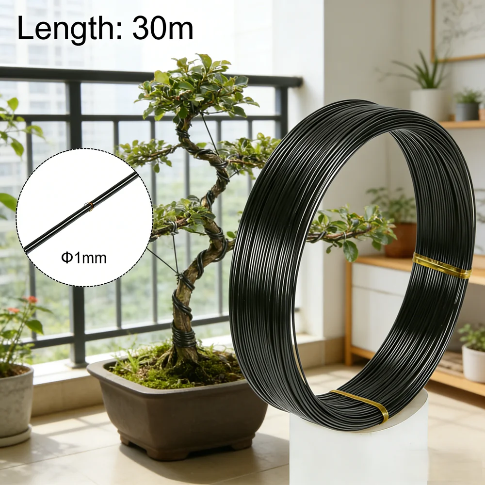 Aluminum Bonsai Training Wire 1mm 2mm 3mm, 10m 30m for Tree Branch Shaping, DIY Floral Craft & Garden Plant Modeling