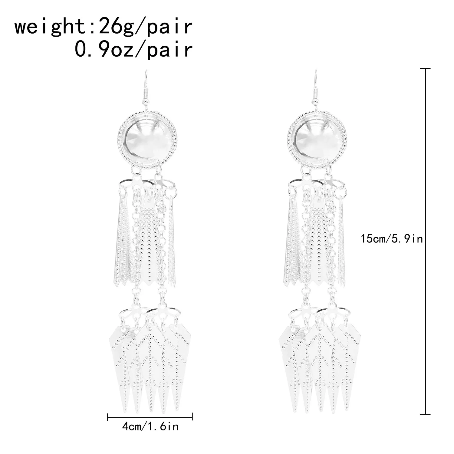 الأقراط قلادة شرابة الفضة للنساء ، نمط العرقي البوهيمي ، اكسسوارات اللباس الموضة ، هدايا الحزب #6