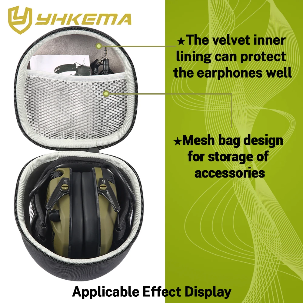 حقيبة تخزين واقية مقاومة للصدمات ذات غلاف صلب حقيبة حمل لغطاء الأذن الإلكتروني للرماية - سيارة واقية للسفر للتخزين الصلب #6