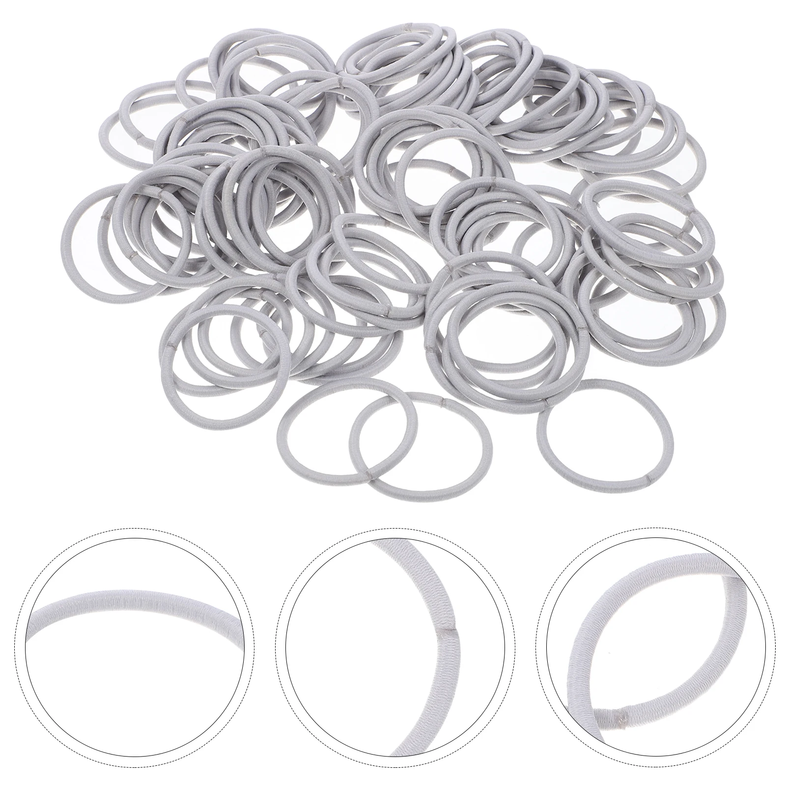 

100pcs Black Elastic Ties Stretchy No Metal Bands Women Ponytail Holders Hair Accessories Daily Use Hair Tools