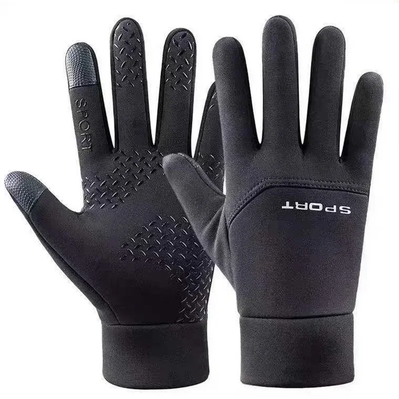 New Black Winter Warm Full Fingers impermeabile ciclismo sport all\'aria aperta Running moto Ski Touch Screen guanti in pile Guantes