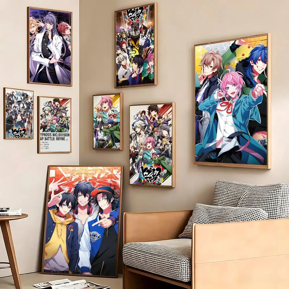 Anime Hypnosis Mic Poster Pegatina artistica HD autoadhesiva impermeable para salon dormitorio