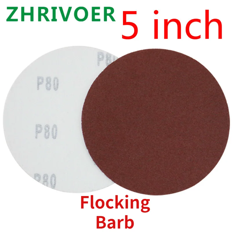 10pcs 5 inch round sandpaper disc flocking self adhesive sandpaper 125mm woodworking sandpaper air mill polishing sandpaper