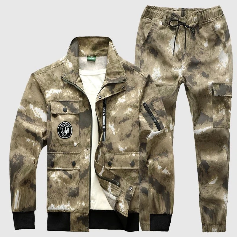 Men Women Army Green Workwear Set Summer Thin Wear Resistant Multi Pockets Tear Resistant Labor Work Suit