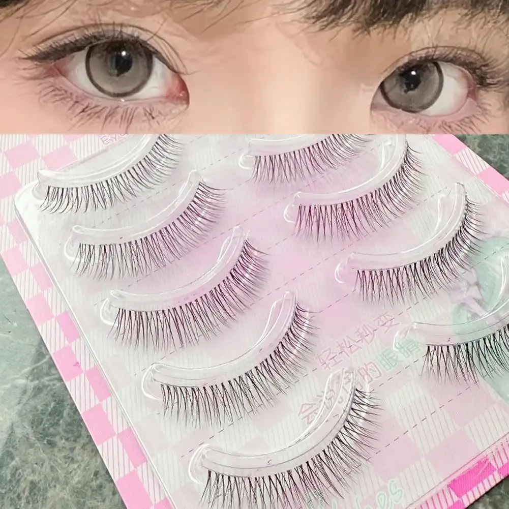 Manga cílios postiços de uma peça usar ultra-fino natural encaracolado cílios ferramenta de extensão para maquiagem iniciante