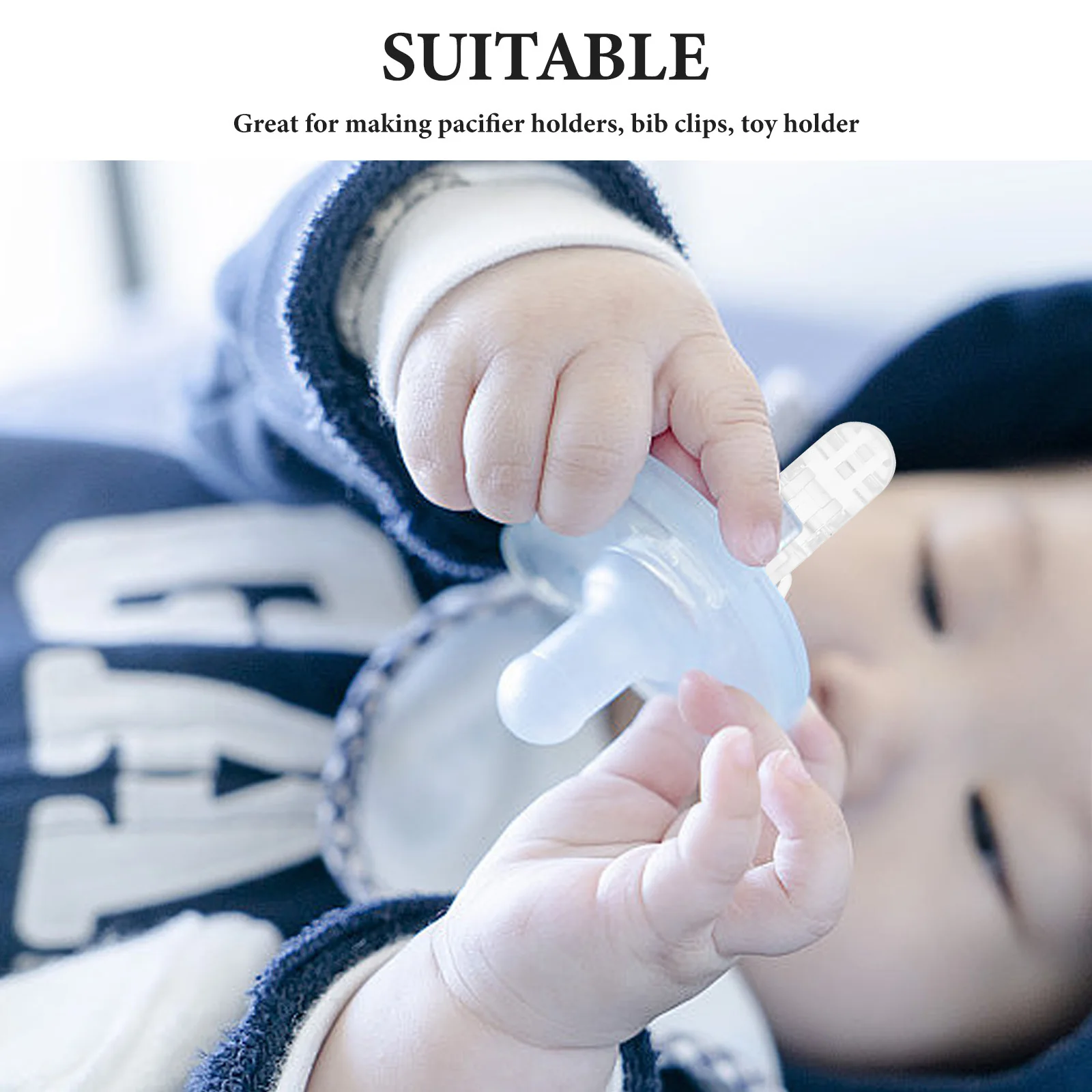 25 قطعة من مشابك اللهاية البلاستيكية على شكل حرف T مشابك شارة شفافة لصياغة ملحقات الرضع الآمنة ومشاريع الشريط بنفسك #2