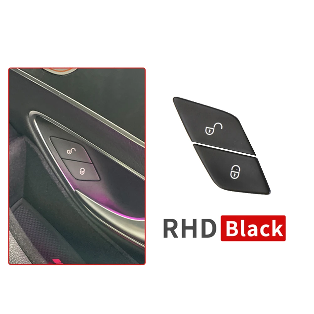 Auto Voordeur Slot Schakelaar Knop Auto Slot Schakelaar Cover Voor Mercedes-Benz C E Glc Klasse W205 W253 W213 Black Rhd