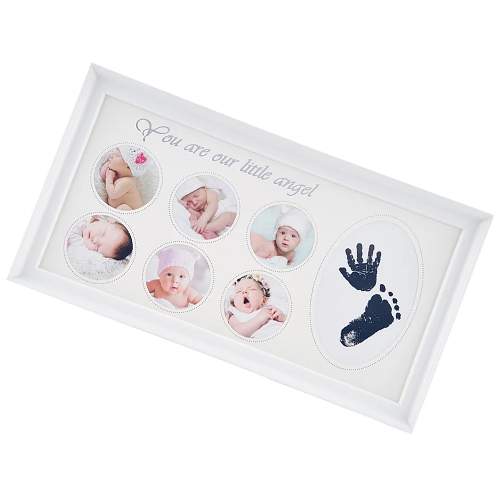1Pcs DIY Baby Handprint Footprint Inkpad Photo Frame Creative Newborn Infant Keepsake Decorative Picture Frame Gift