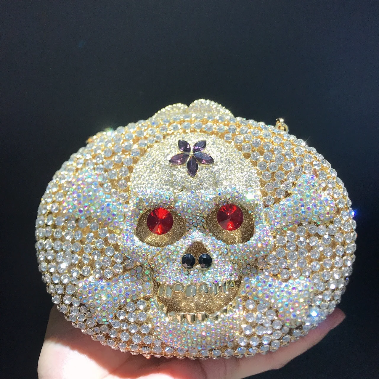 

Pirate Captain Skull Diamond Dinner Bag Banquet Rhinestones Women's Bag Skull Clutch Handtaschen Luxus Bolsos De Mujer Tendencia