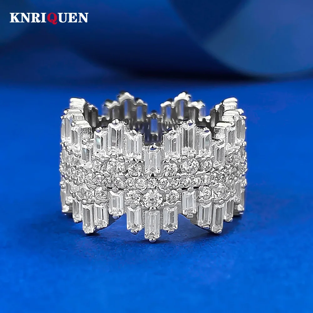 

Luxury 925 Sterling Silver Irregular High Carbon Diamond Rings for Women Wedding Engagement Ring Party Fine Jewelry Wholesale