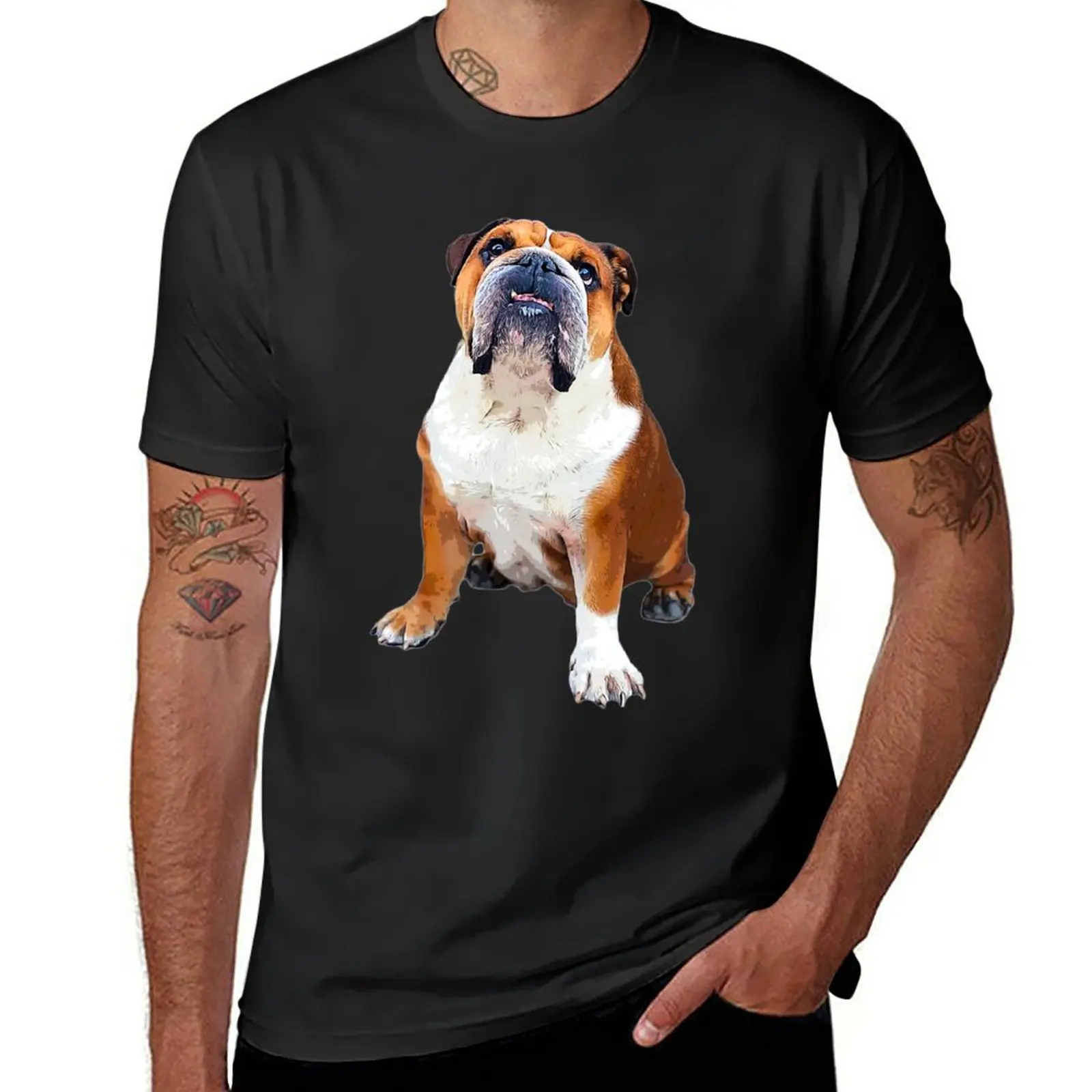 

British bulldog English Bulldog Art T-Shirt funny t shirt cute tops sublime t shirt mens vintage t shirts