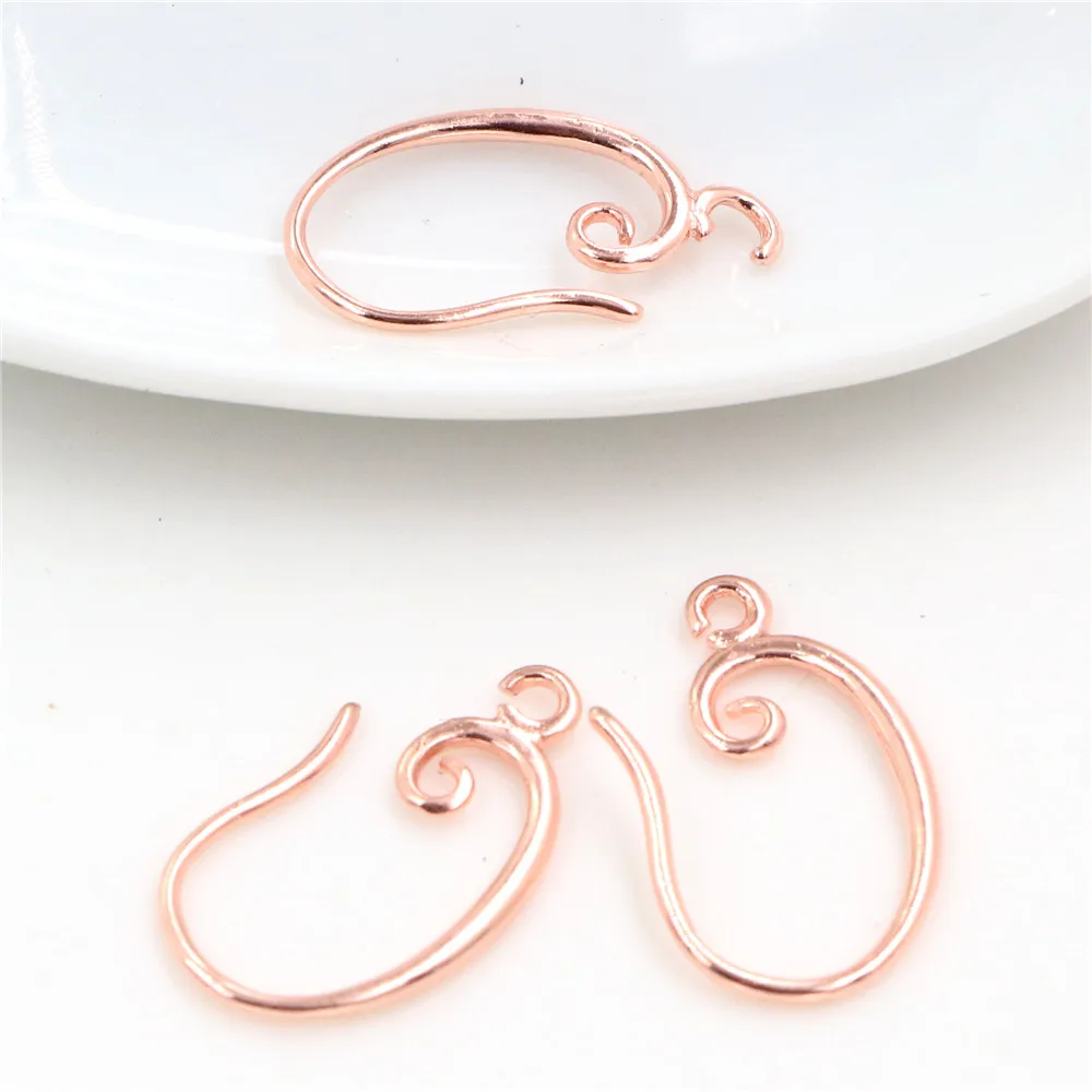 10pcs ( 5pair) 27x18mm Rose Gold Color Ear Hooks Earring Wires for Handmade Women Fashion Jewelry Earrings (L2-19)