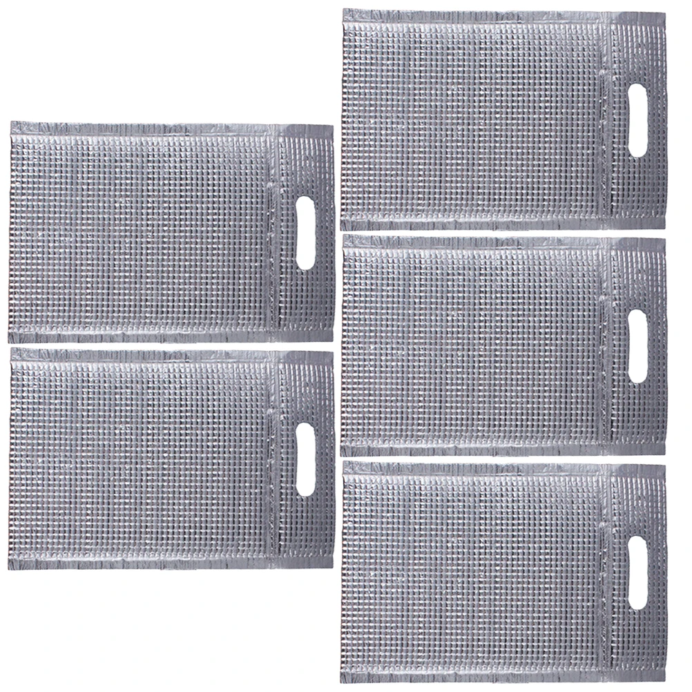

5PCS Insulated Silver Bags for Food Storage Lightweight EcoFriendly Hole Portable Heat Preservation Thermal Bag Home