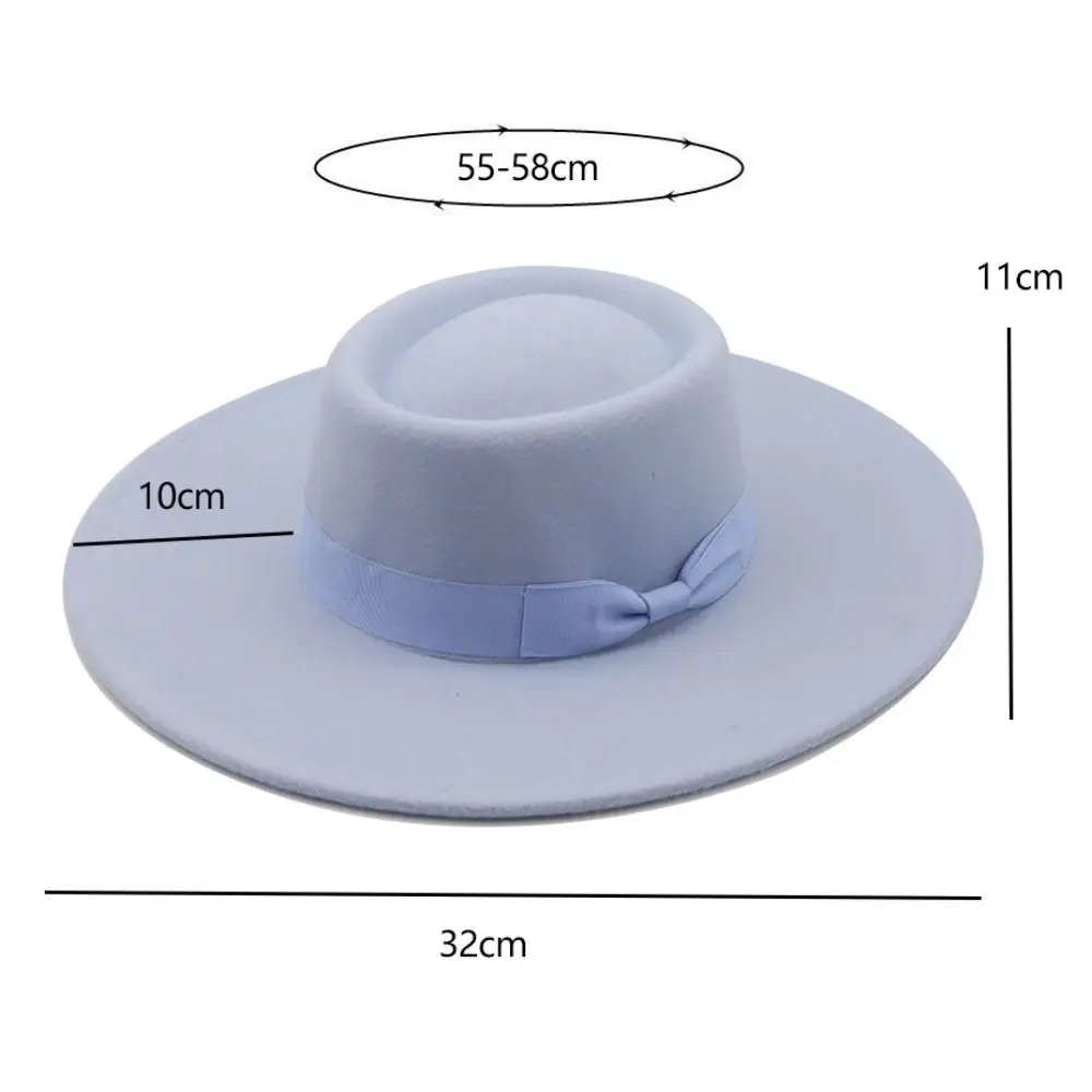 Church Derby Hat Retro Bow Ladies Cap Fedora Wide Brim Derby Hat Women Bowler Hat