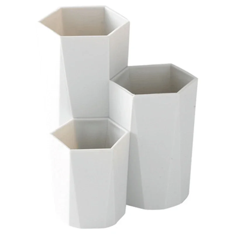 

Polish Nail Brush Box 3 Lattices Organizer Storage Tools Desk Case Jewelry Cosmetics Office Table Rack Holder Make up Pen