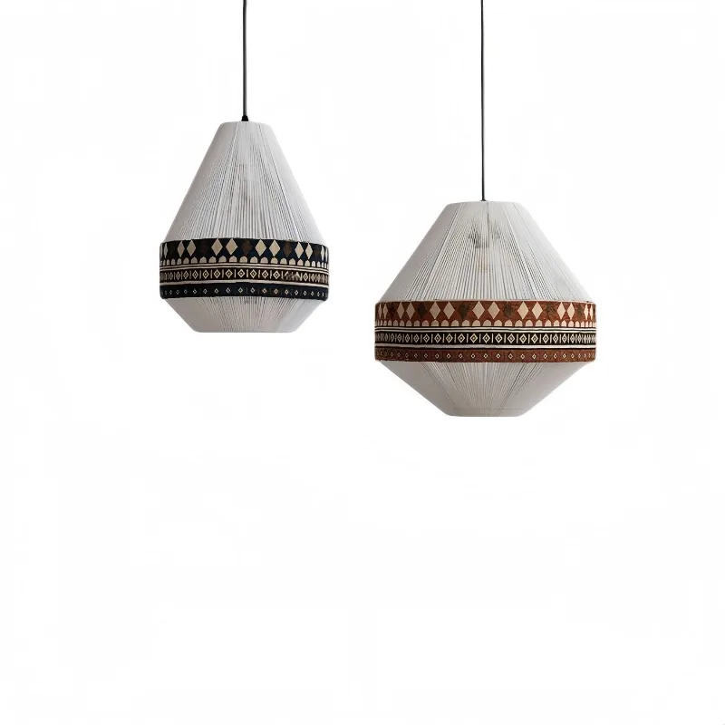 Floral fabric pendant light model home, homestay living room, bedroom chandelier y