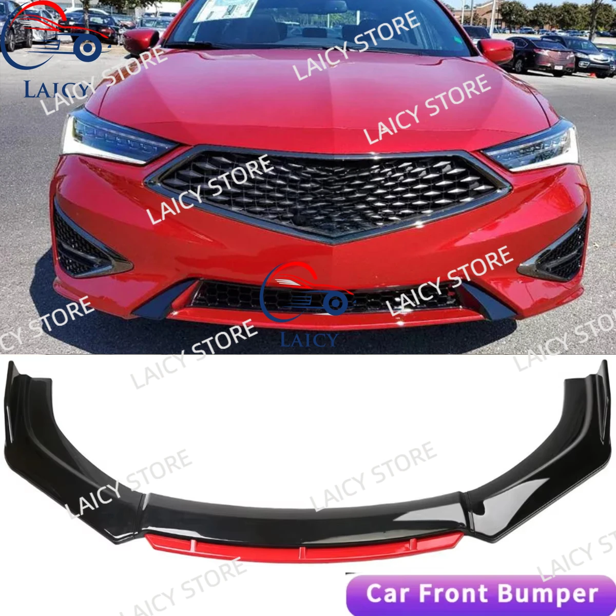 LAICY Labio de parachoques delantero para Acura ILX 2013-2021, alerón de barbilla, divisor, difusor, kits de carrocería, embellecedores, protección, cubiertas de aire para alerón