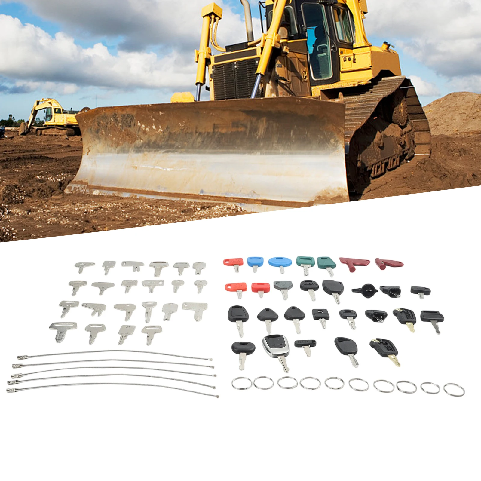50PCS Equipment Ignition Keys - Heavy Equipment Keys Master Set ulasan dan harga