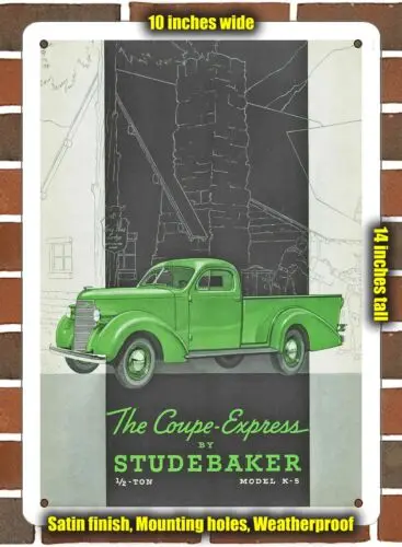 Metal Sign - 1938 Studebaker Coupe-Express- 10x14 inches