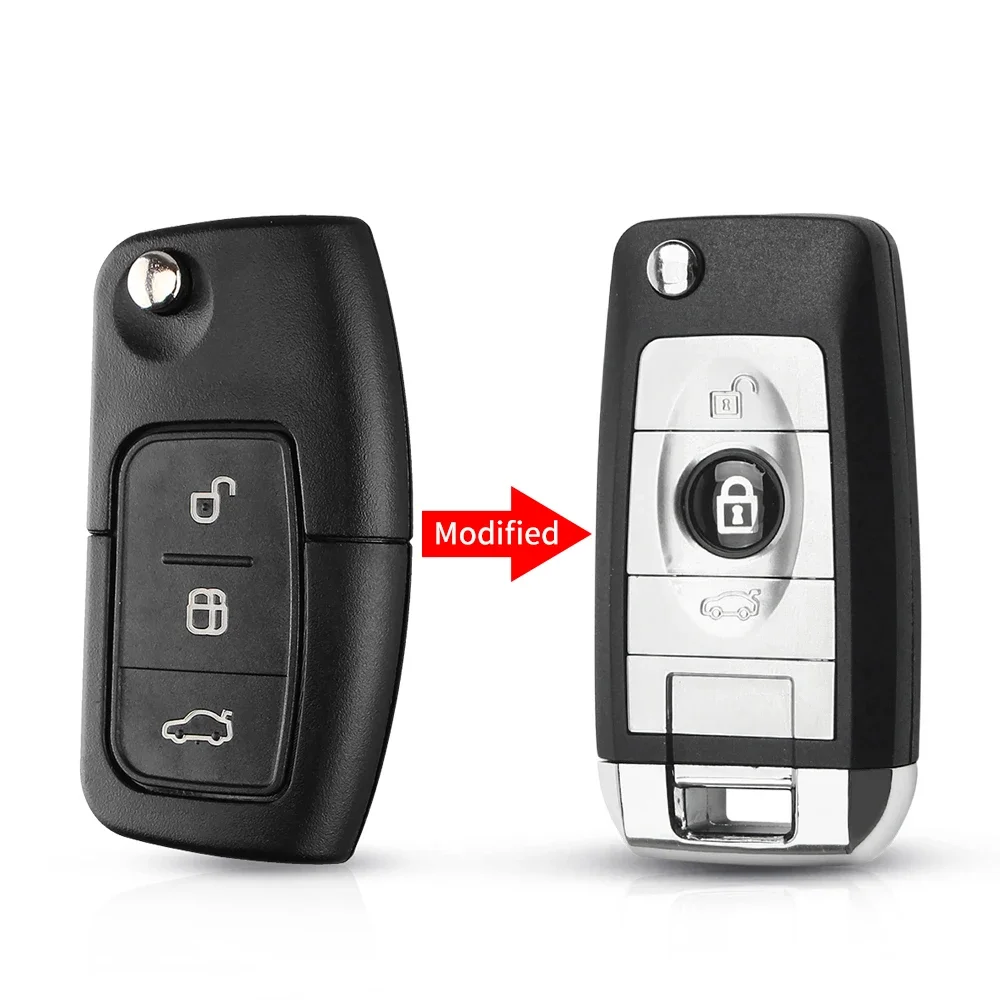 KEYYOU 3 Buttons Modified Flip Folding Remote Control Car Key Shell For Ford Focus 2 3 Mondeo Fiesta Galaxy C-MAX Key Fob Case