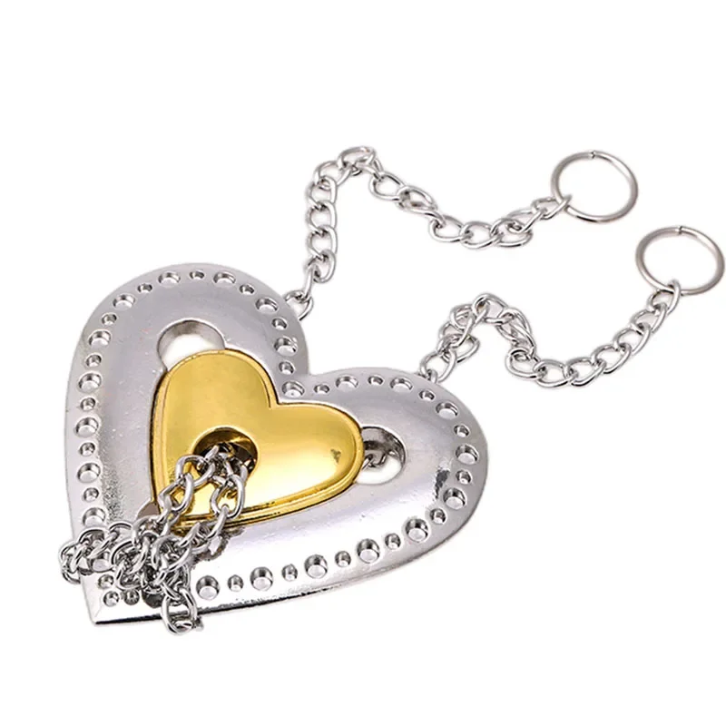 لغز قفل سلسلة على شكل قلب مزدوج للبالغين والأطفال ، ألعاب فتح ، معدن العقل ، ألعاب الذكاء ثلاثية الأبعاد ، دعابة الدماغ