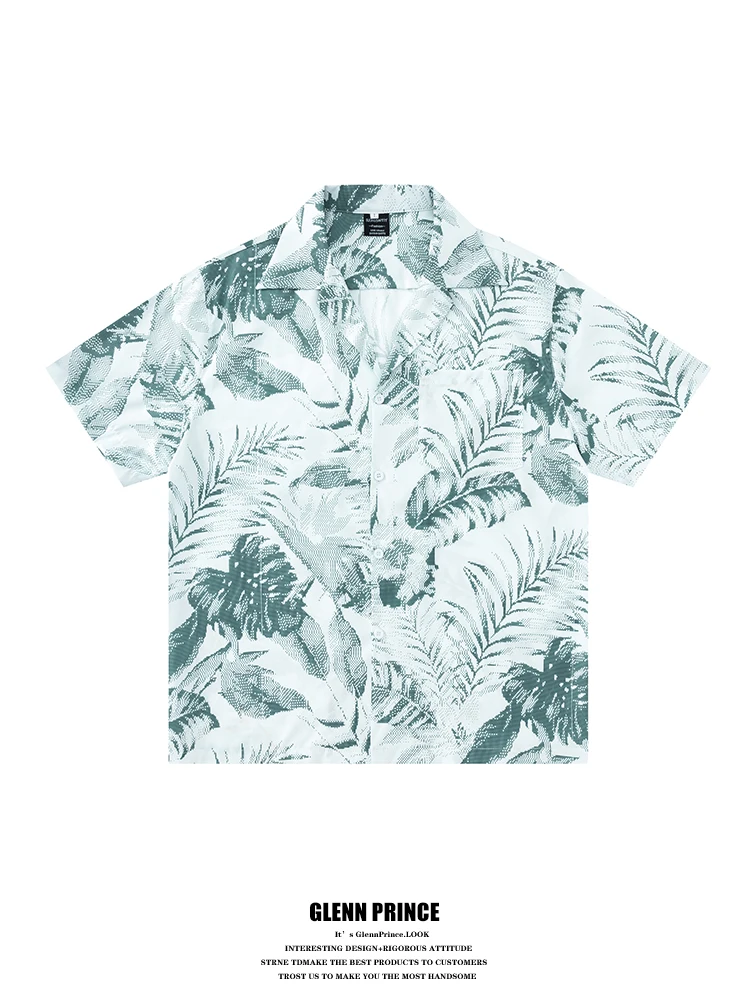 GPstudio Men's Summer Casual Floral Print Short Sleeve Shirt Loose Fit Beach Beachwear Polyester Fiber Skin-friendly Breathable