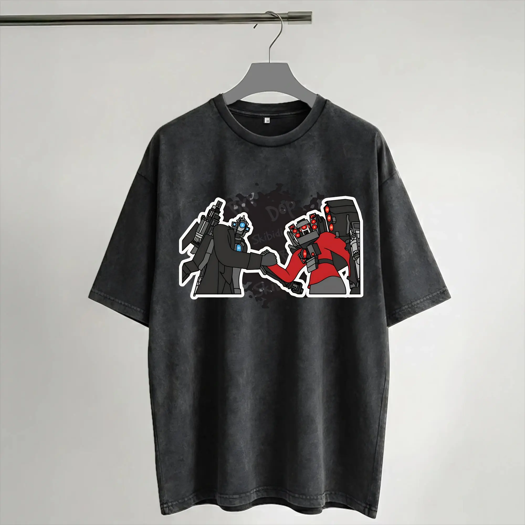 Printed Skibidi Toilet Titan Speakerman Washed T Shirt Merch Harajuku T-Shirts  for Men Women Tee Shirt