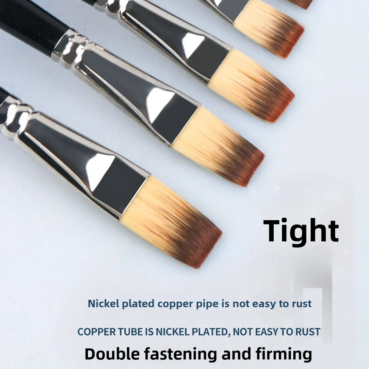 3/4PcsTwo Color Nylon Flat Head Brush Digital Oil Painting Gouache Acrylic Brush Watercolor Painting Pigment Combination Art Set