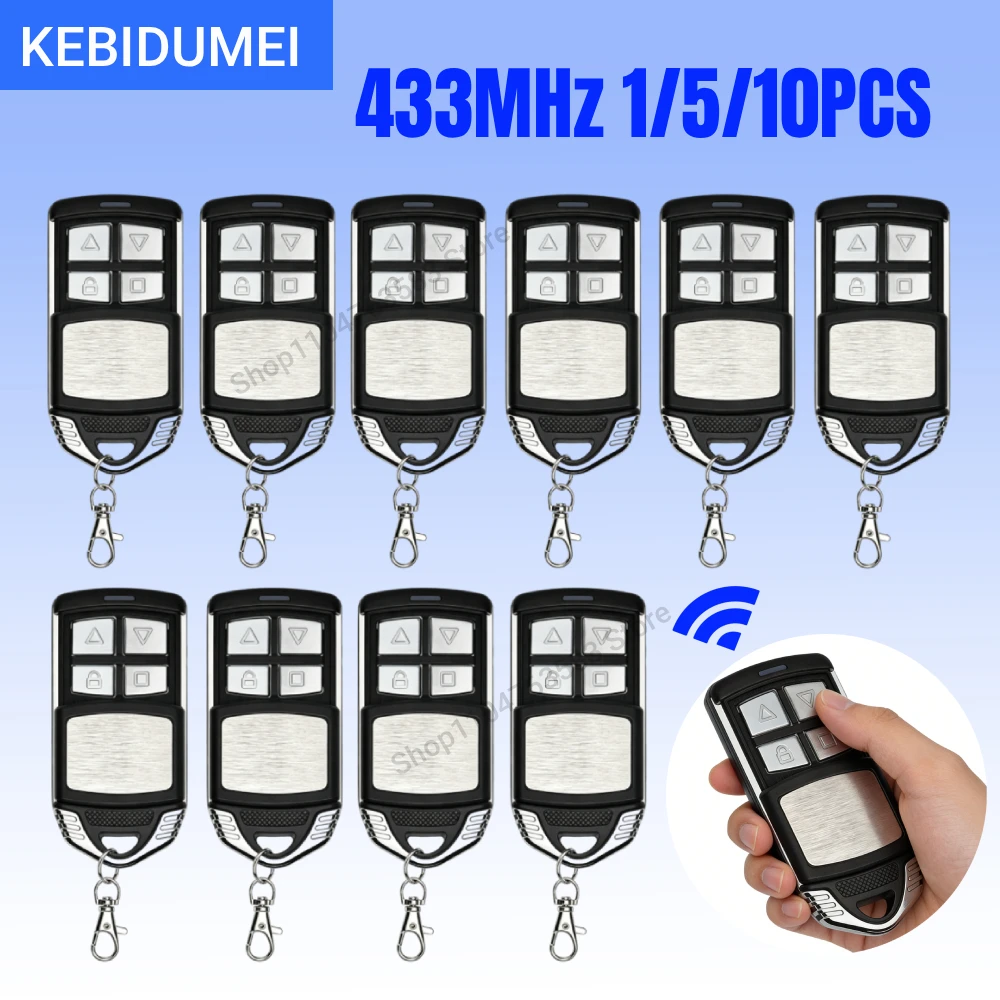 KEBIDUMEI 1/5/10PCS 433MHZ Clone Remote Control 433.92MHZ Electric Gate Garage Door Remote Control Key Fob Duplicator Controller
