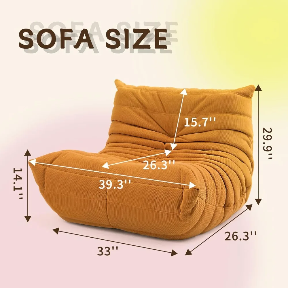 Ergonomic Bean Bag Chair Multi-Functional Recliner Sofa, Full Body Support, Neck, Lumbar, Hip, Leg Comfort.