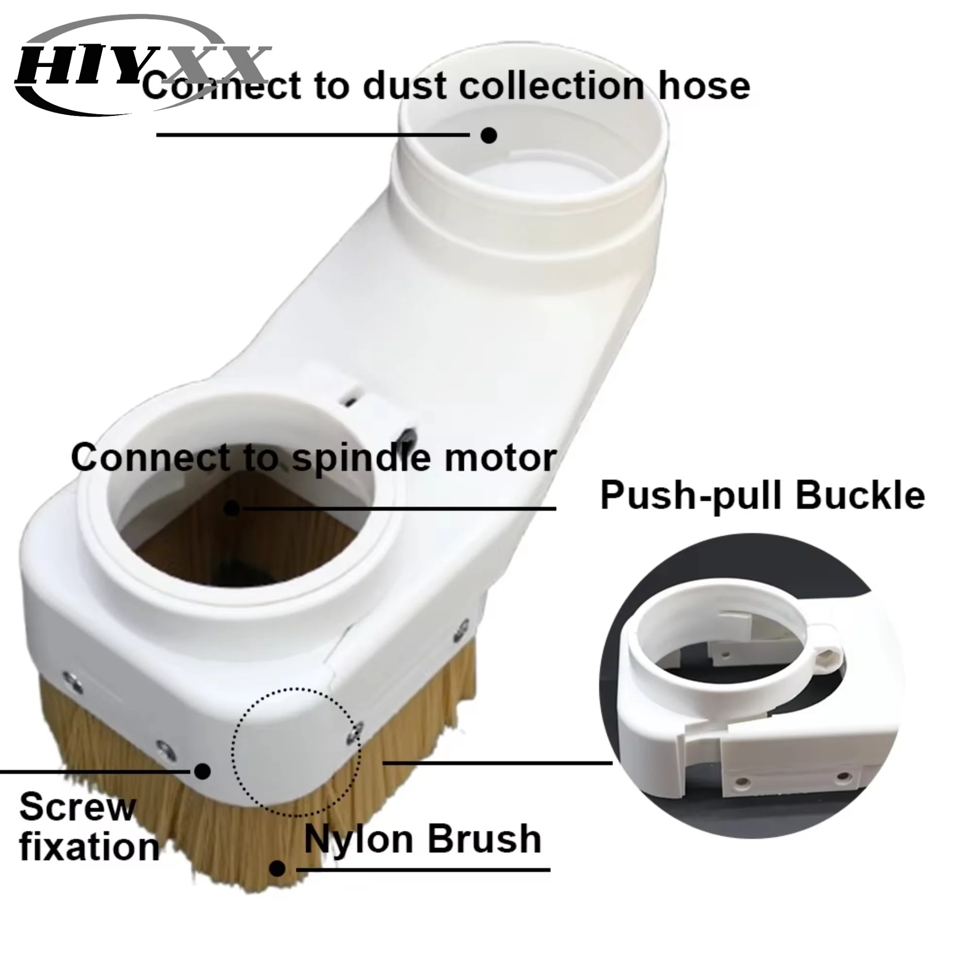 CNC Spindle Shoe Dust Collector 70MM 75MM 80MM 85MM 90MM 100MM Dust Boot Cleaner Dust Cover Brush for 100MM Hose CNC Router
