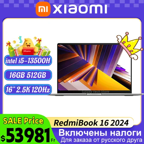 Original Xiaomi Redmi Book 16 2024 intel i5-13500H 16GB 512GB 16" 2.5K 120Hz Screen Gray 4577
