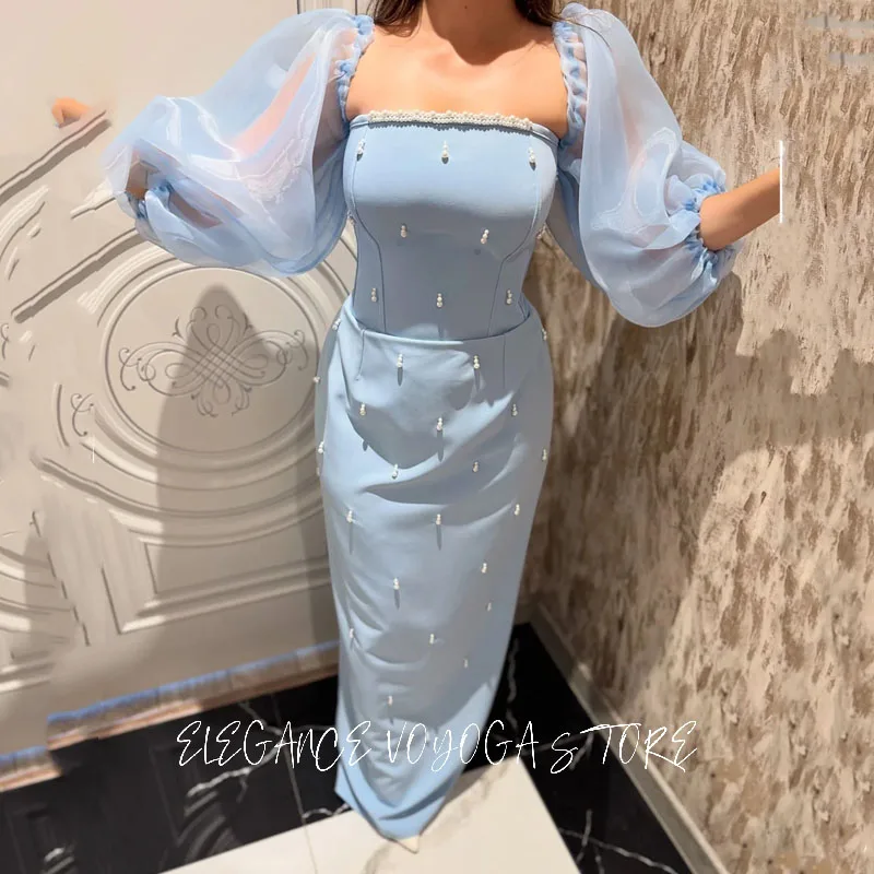 فساتين سهرة نسائية فاخرة من EVS Vestidos De Noche 2025 فستان فاخر يدوي من Fساتين Sheer مخصص بالخرز للحفلات الراقصة Desi