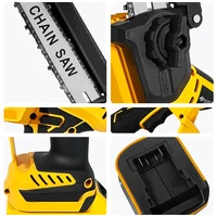8 Inch 1380W Brushless Yellow Electric Chain Saw Professional Garden Pruning Saw Power Tool For Dewalt 20V Battery Pin 4