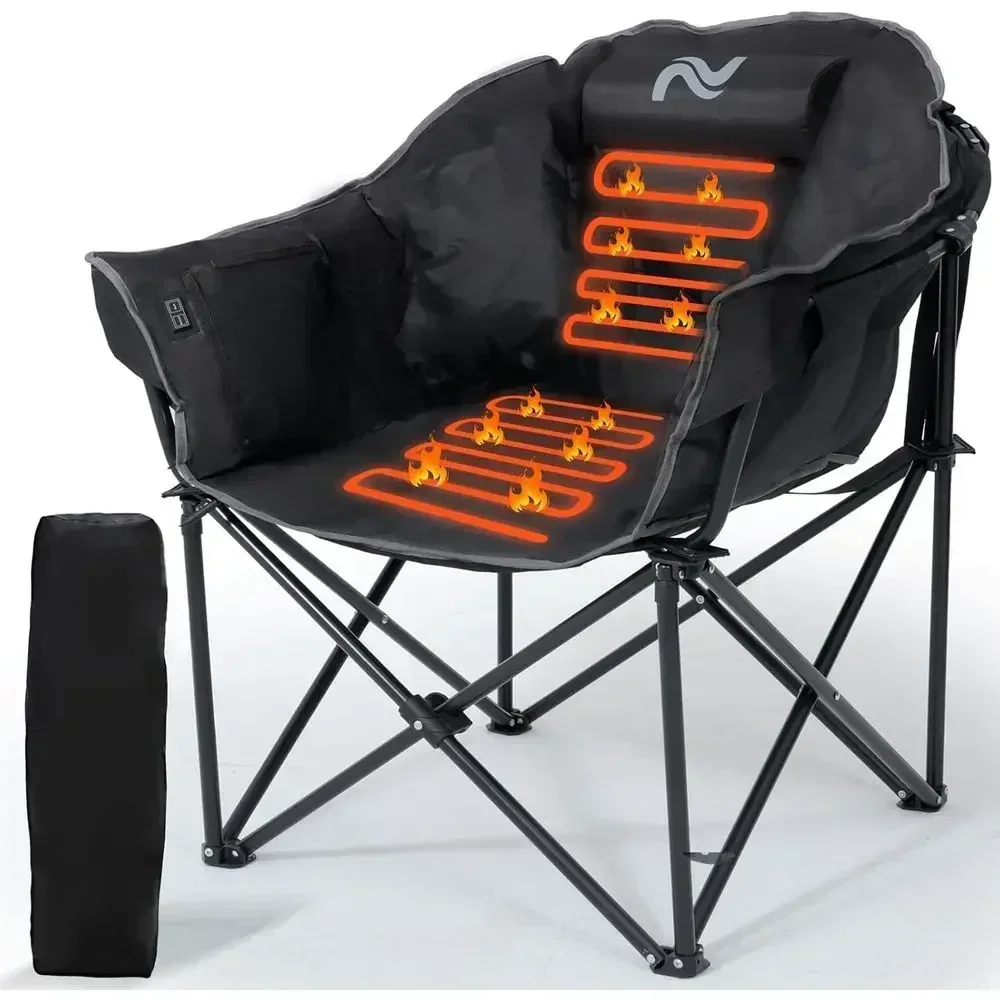 Portable Outdoor Heated Lounge Chair with 3 Temperature Settings, Ideal for Patio, Lawn, or Camping
