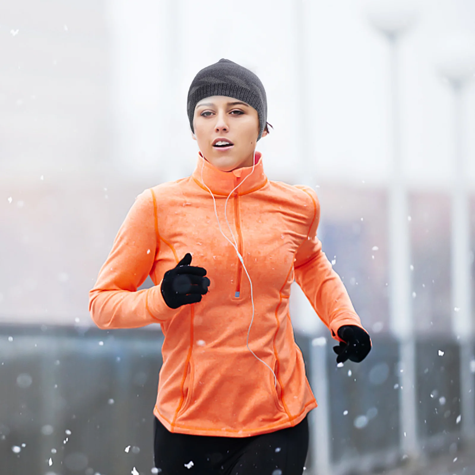 

Reflective Knitted Windproof Hat Outdoor Warm Cap Sports Running Hiking Fishing Travel Warmth Reflective Knitted Hat