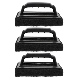 3 Pcs Grill Cleaning Brush Outdoor Bbq Brush Kitchen Tool Stainless Steel Sponge Pad Scrubber Barbecue Accessory Household