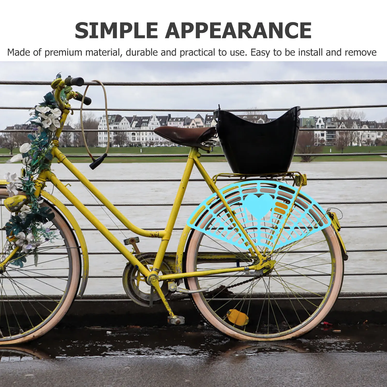 

2Pcs Bike Protective Mesh Guardrail Durable Plastic Material Easy Install Remove Bike Rear-wheel Mesh Backseat Net