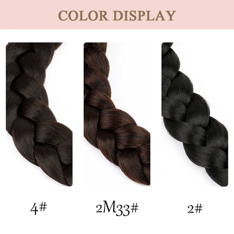 Estensione dei capelli sintetici a coda di cavallo intrecciata lunga, design dell'attaccatura dei capelli ad alta elasticità, opzioni di lunghezza multiple, accessori per coda di cavallo