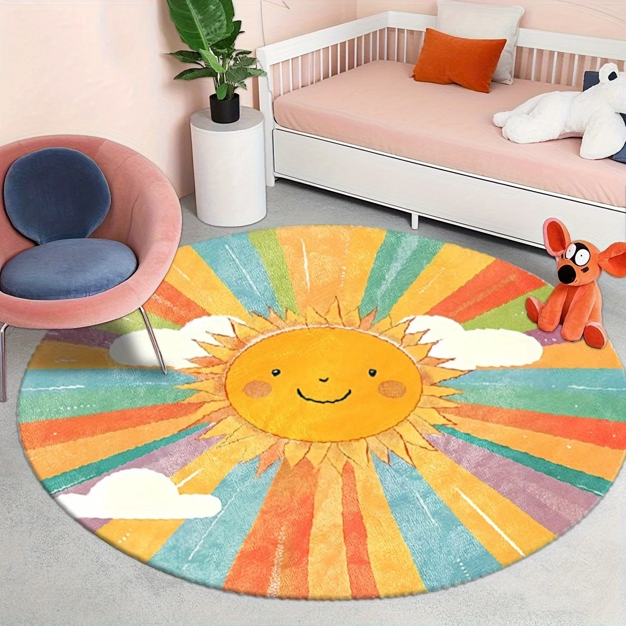 Tapis rond en peluche mignon p - Baby Nursery Themes Boy avis et prix